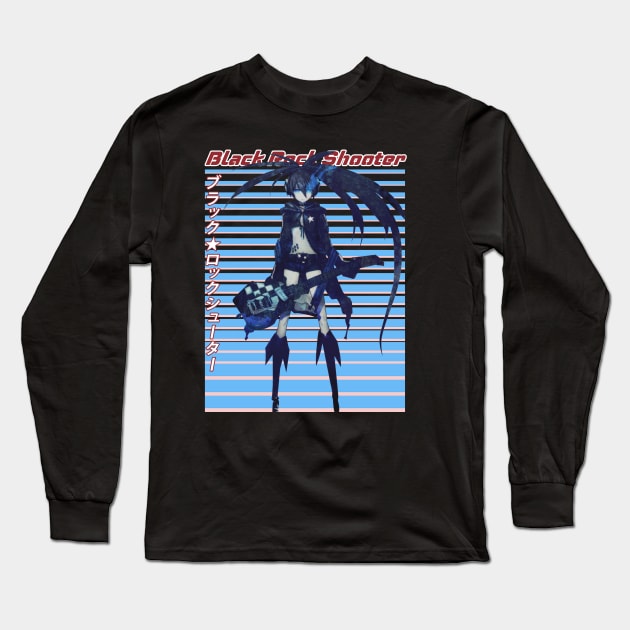 Soul Ignition Black Rock Shooter's Cinematic Awakening Long Sleeve T-Shirt by Skateboarding Flaming Skeleton